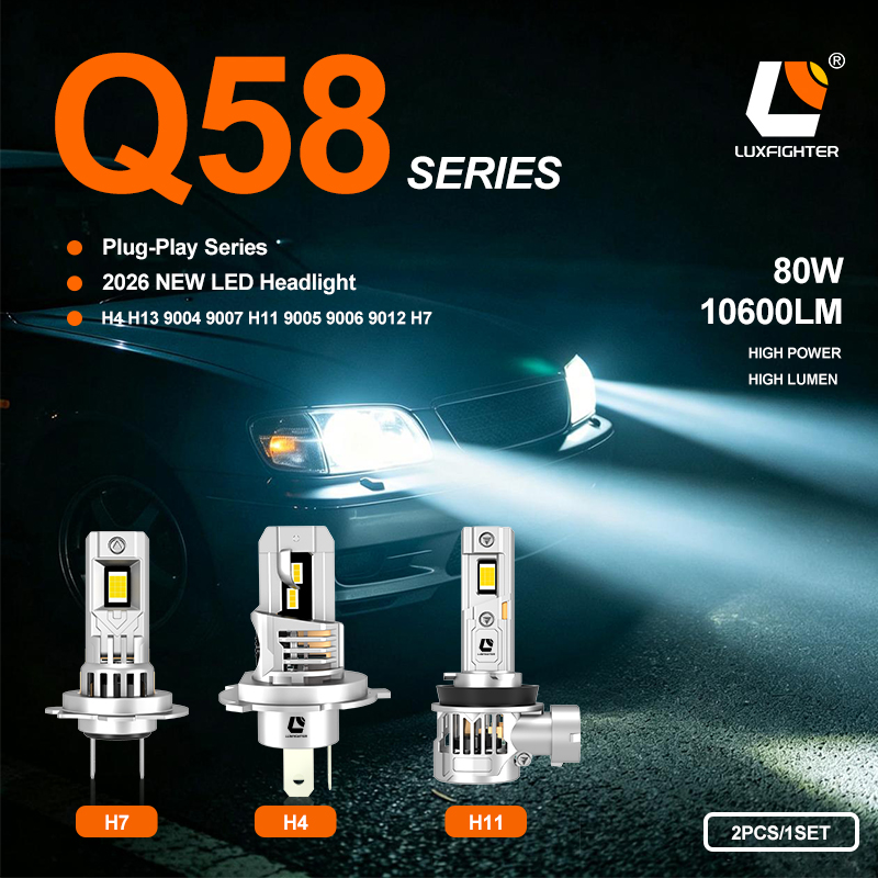 အသစ်စက်စက် LUXFIGHTER 2026 Q58 စီးရီး plug-in LED မော်တော်ကားရှေ့မီးများကို တရားဝင်မိတ်ဆက်လိုက်ပြီဖြစ်သည်။